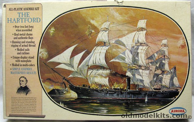 Aurora 1/115 The Hartford - Admiral Farragut's Flagship at Mobile Bay, 441-600 plastic model kit